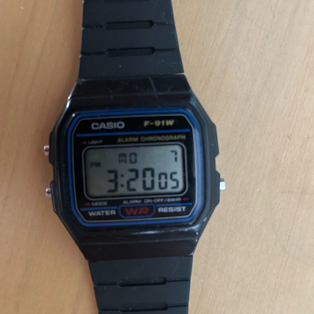 Casio Black and Blue Digital Watch